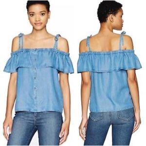 Lucky Brand Jeans off the shoulder Denim Top